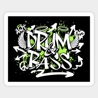 DRUM & BASS - Grafitti Steez (lime/black) Magnet